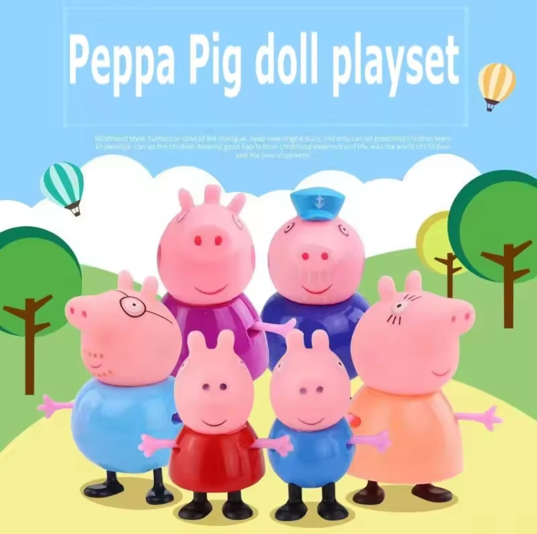 Peppa Pig family toy set – includes Peppa, George, Mummy Pig, and Daddy Pig figures for kids