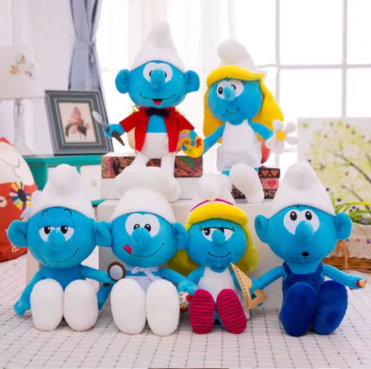 The Smurf plush dolls – soft cartoon character toys featuring classic Smurfs for kids and collectors