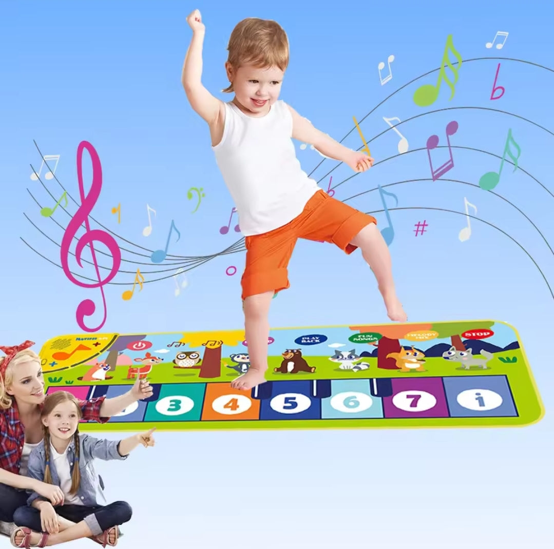 Colorful musical piano play mat for kids – interactive educational carpet with sound and lights